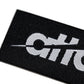 5" x 1" Black Woven Logo Sticker